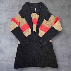 Free People Rocket High Boyfriend Cardigan Sweater Chevron Stripe Shawl Collar